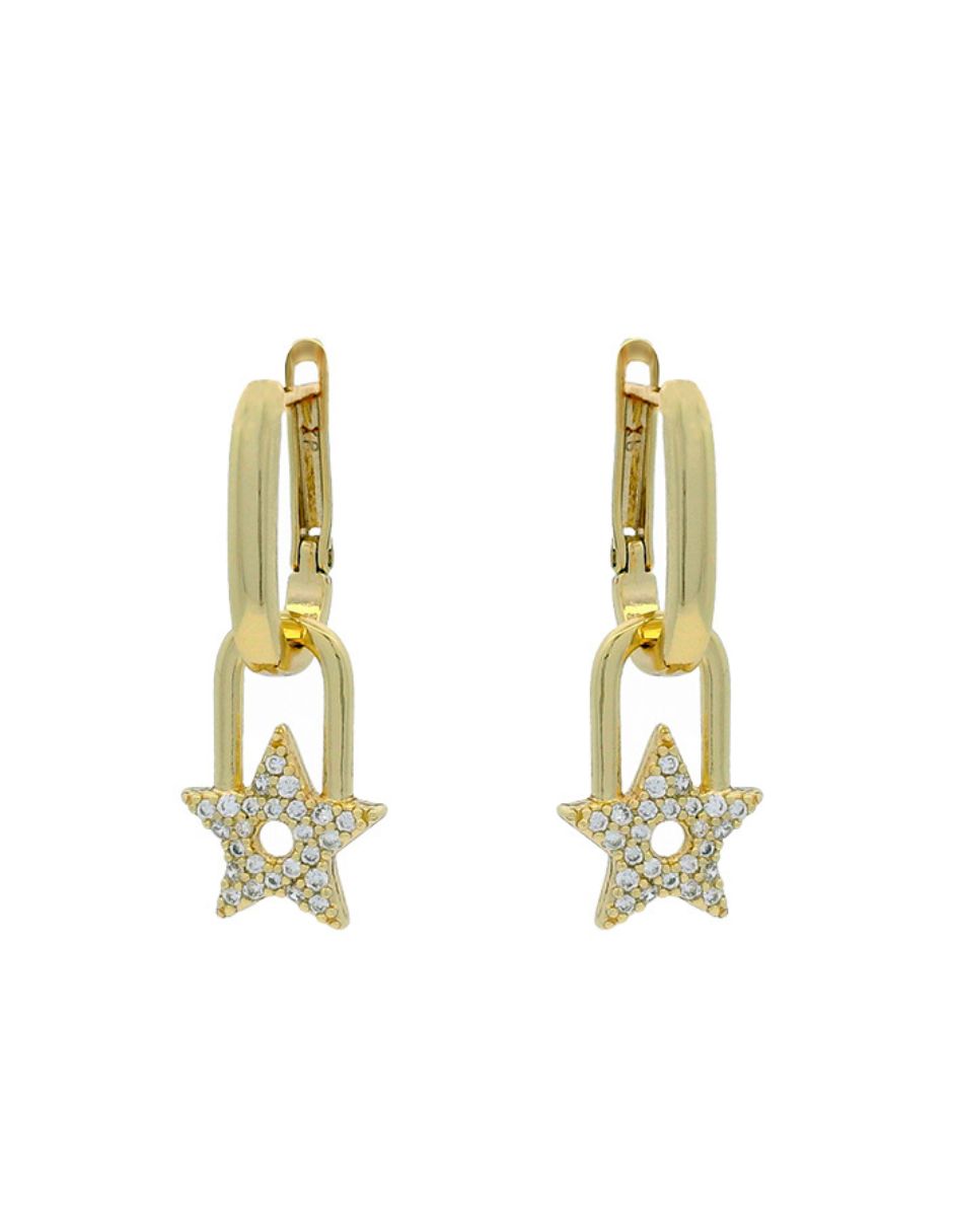 Aretes elegantes de estrella oro laminado