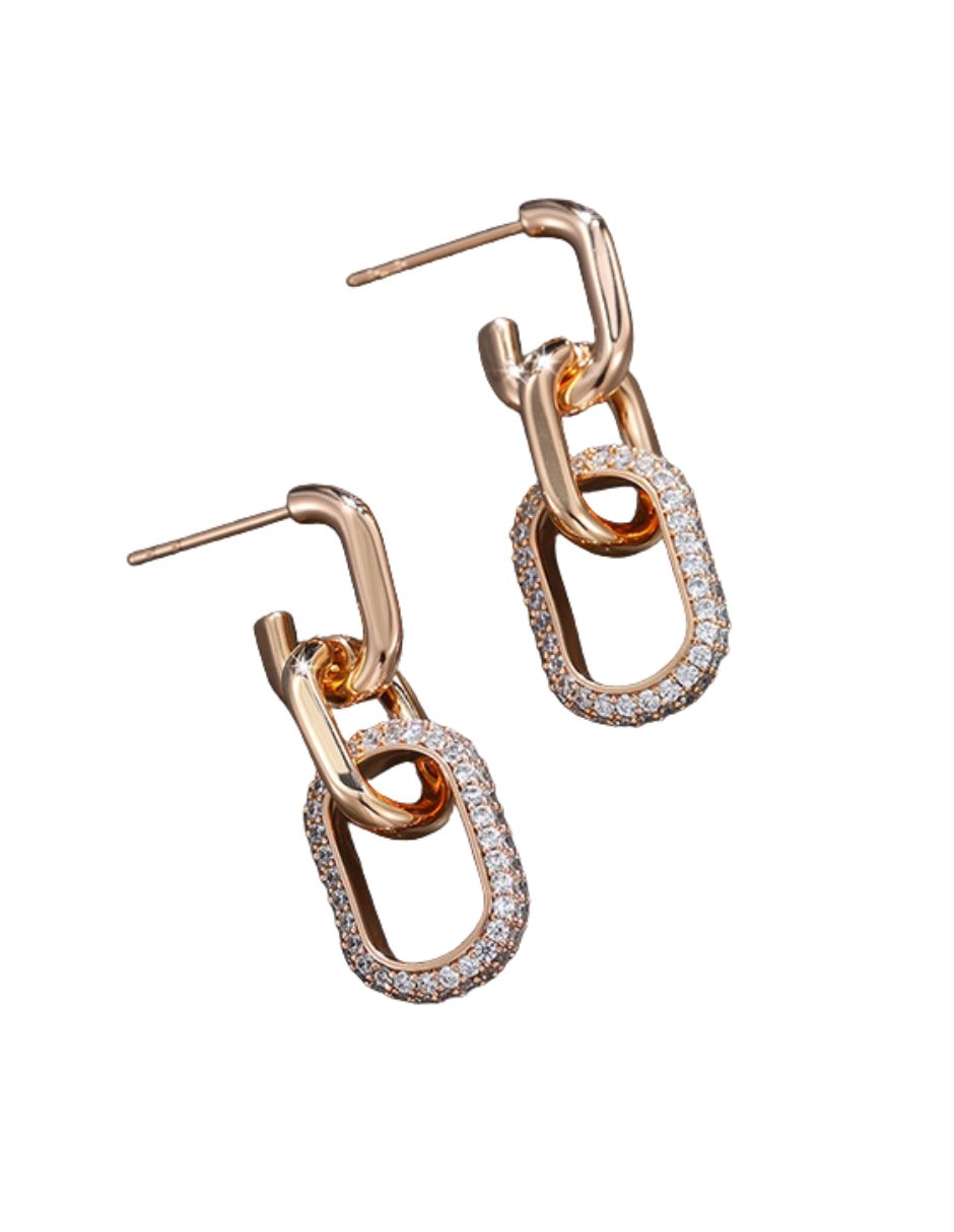 Aretes dorados de oro laminado con brillos