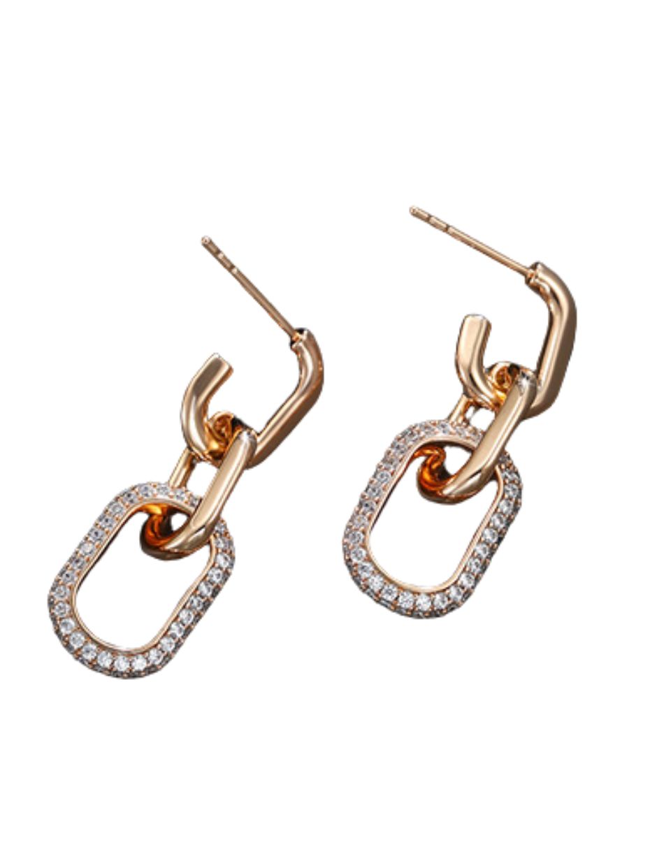 Aretes dorados de oro laminado con brillos