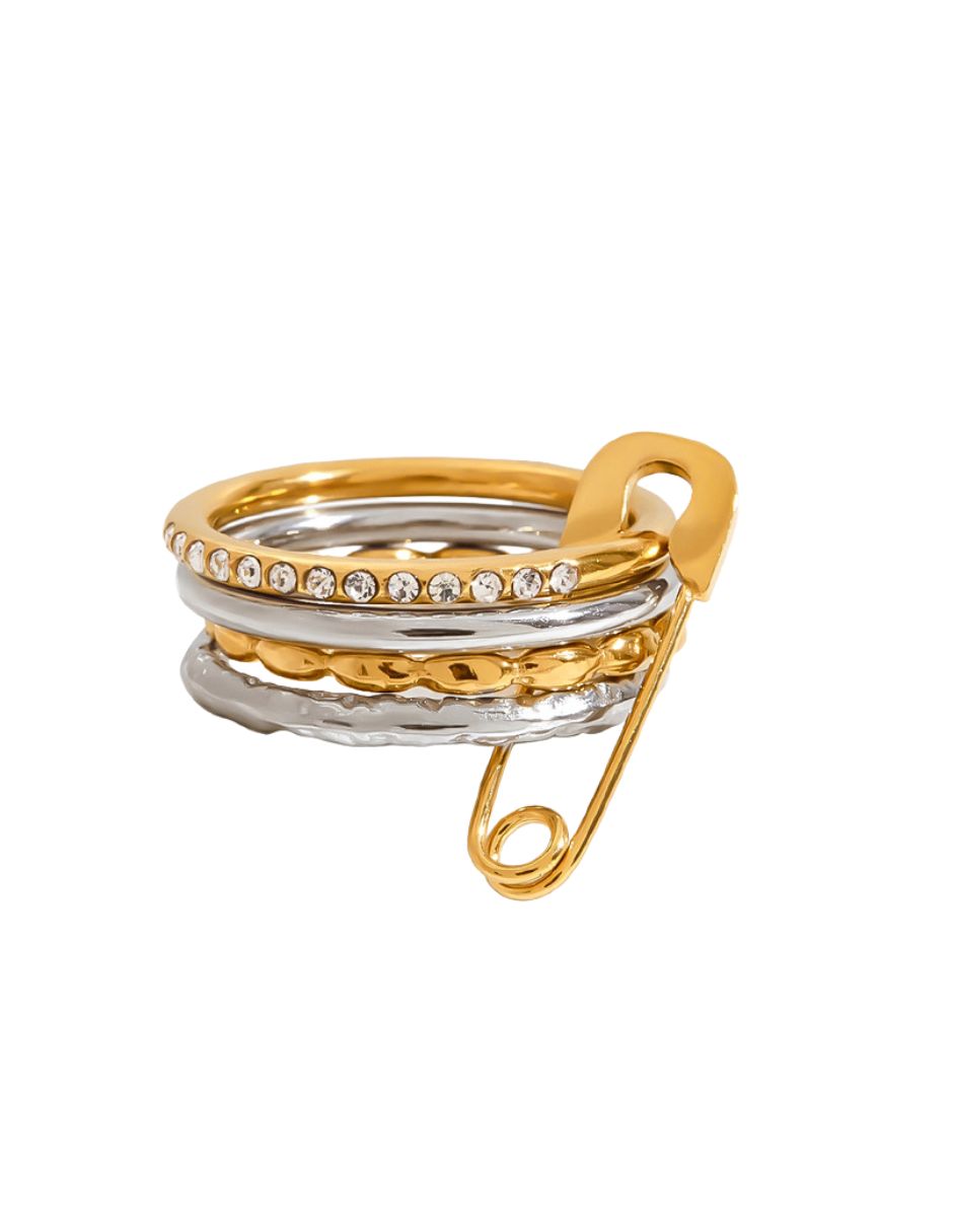 Anillo con seguro de oro laminado