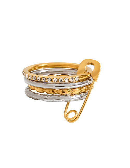 Anillo con seguro de oro laminado