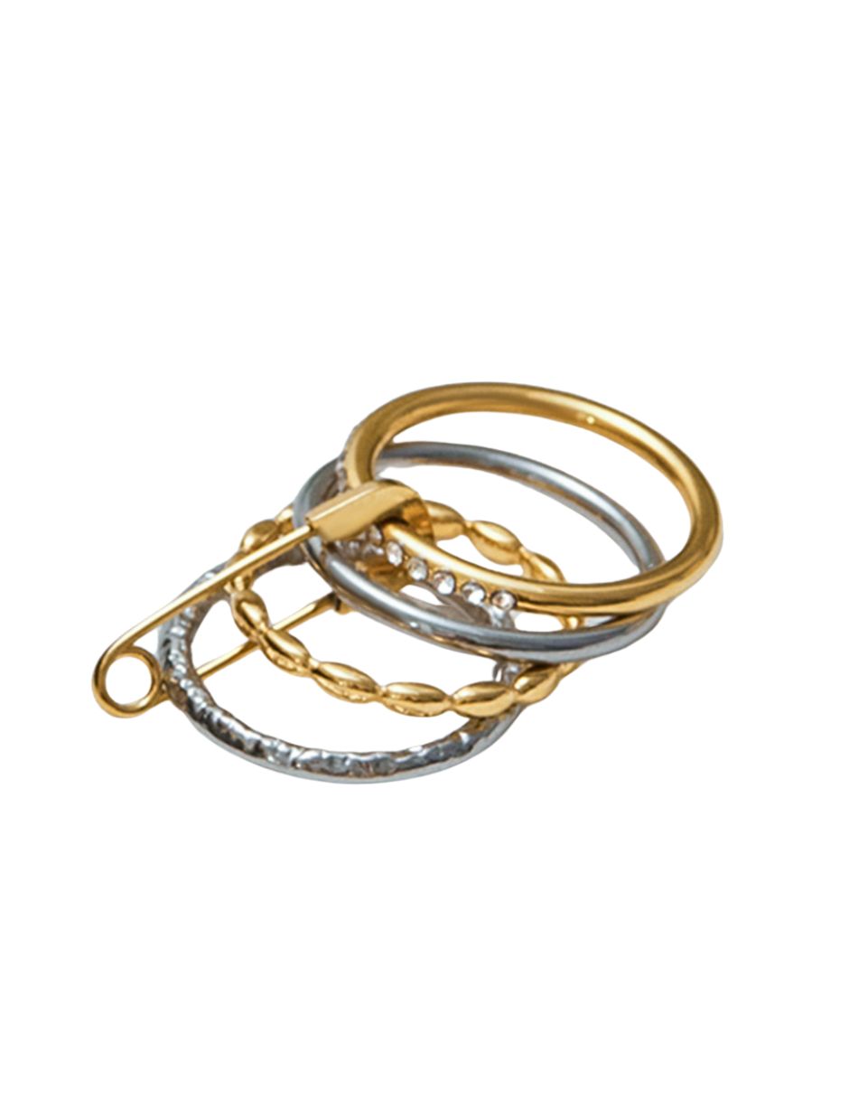 Anillo con seguro de oro laminado