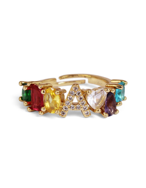 Anillo con inicial de la A a la Z