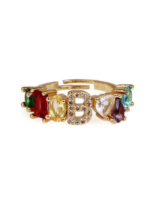 Anillo con inicial de la A a la Z