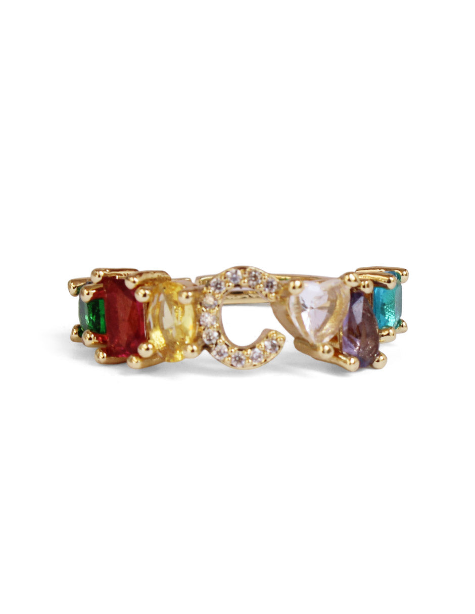 Anillo con inicial de la A a la Z