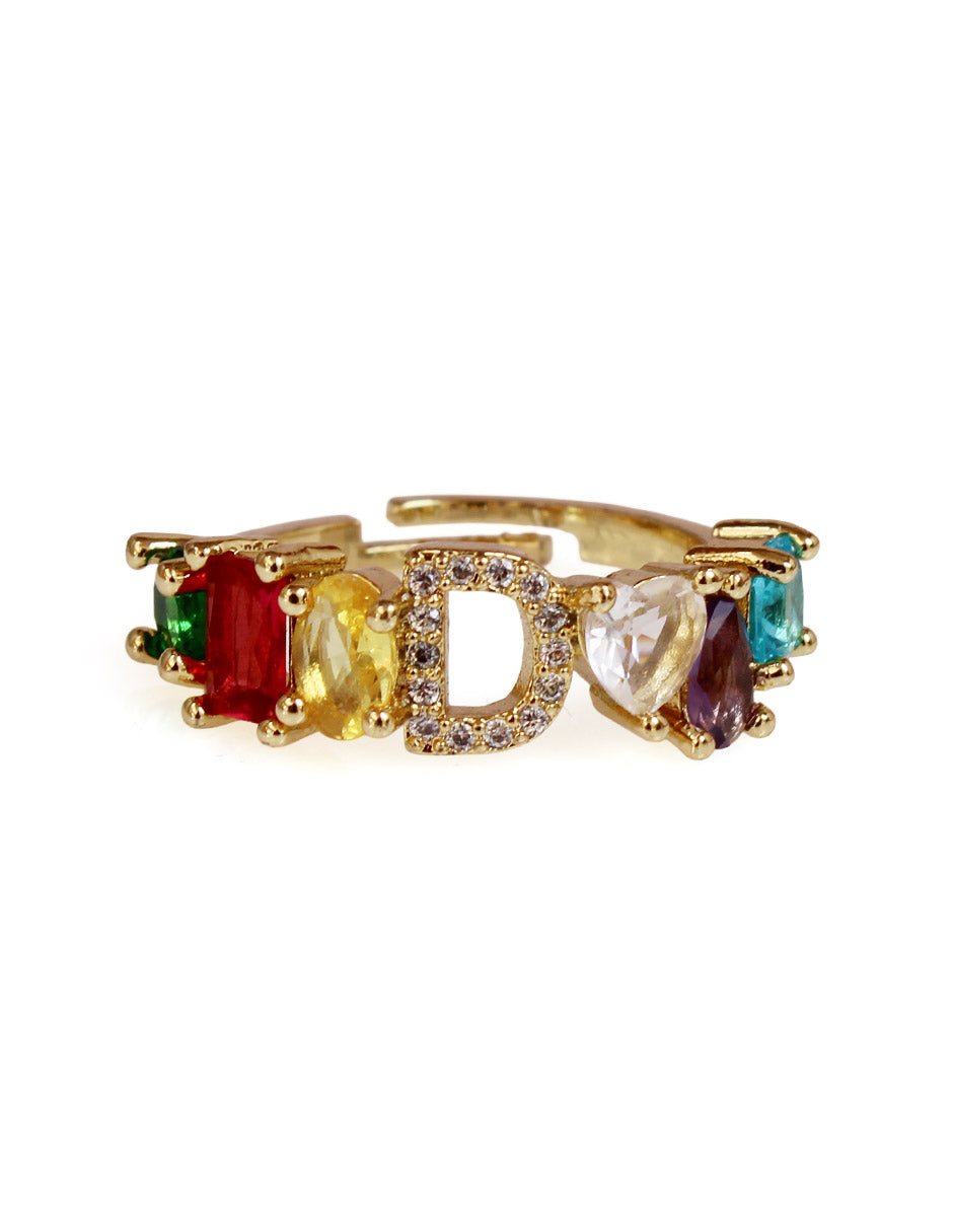 Anillo con inicial de la A a la Z