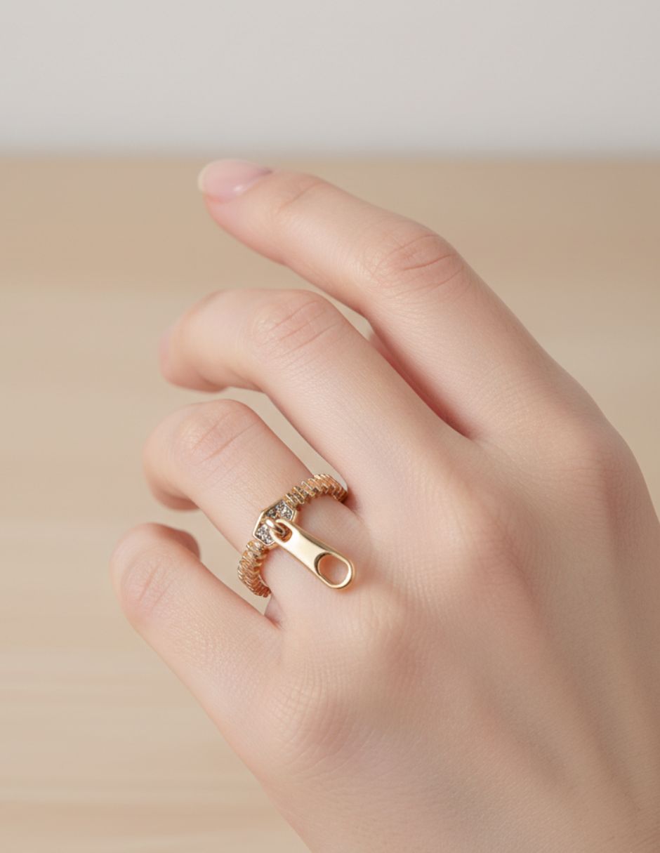 Anillo de oro laminado estilo de cierre ajustable