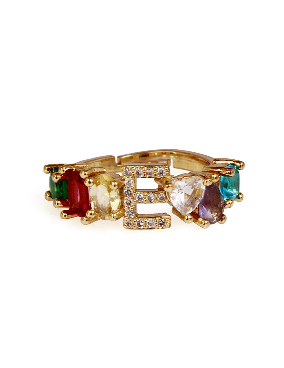 Anillo con inicial de la A a la Z