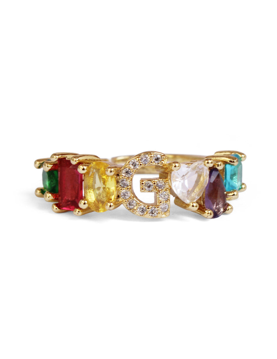 Anillo con inicial de la A a la Z