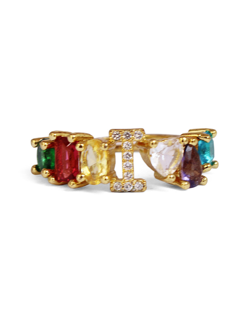 Anillo con inicial de la A a la Z