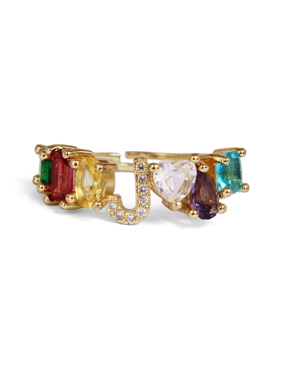 Anillo con inicial de la A a la Z