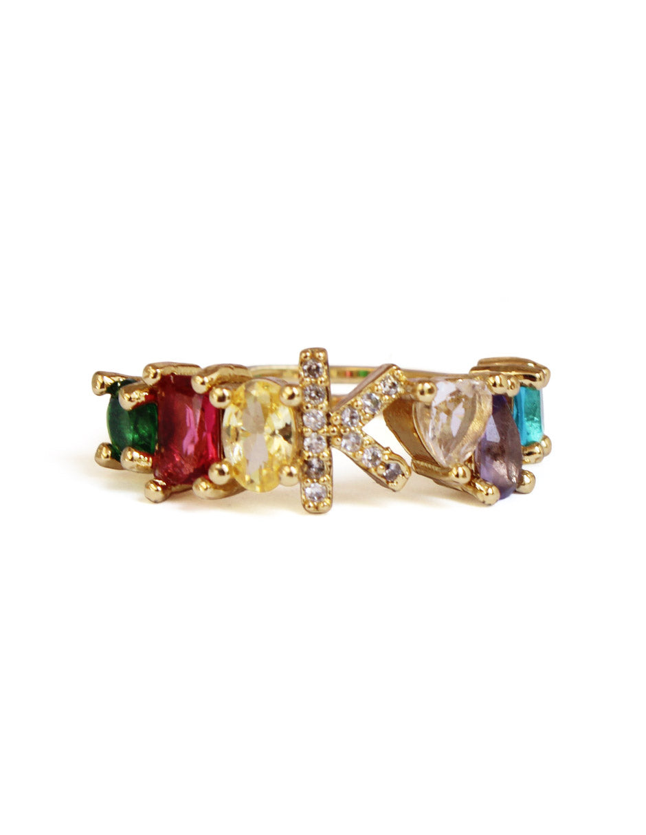 Anillo con inicial de la A a la Z