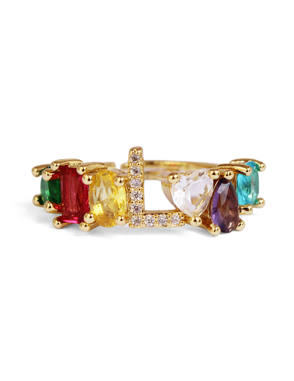 Anillo con inicial de la A a la Z