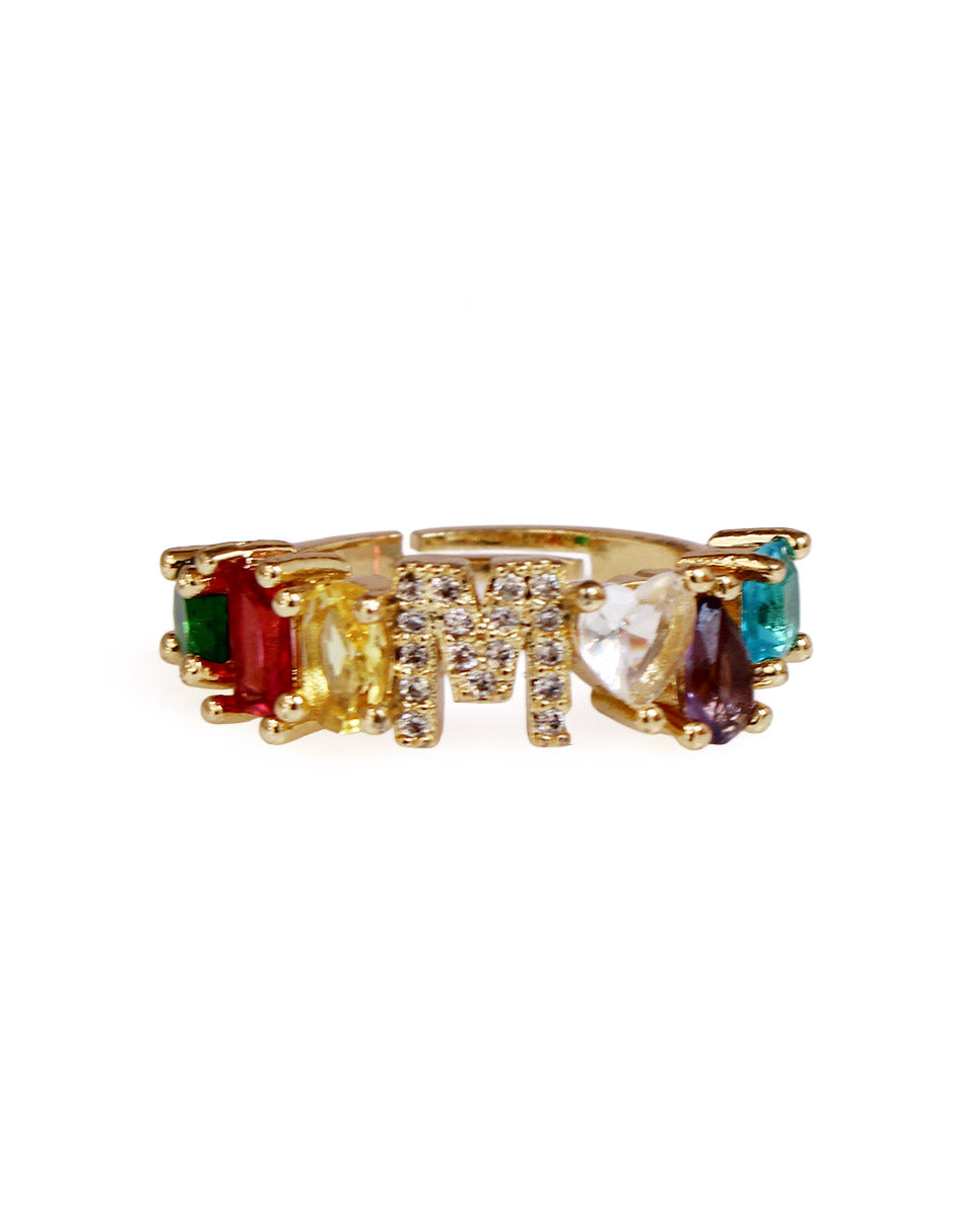Anillo con inicial de la A a la Z