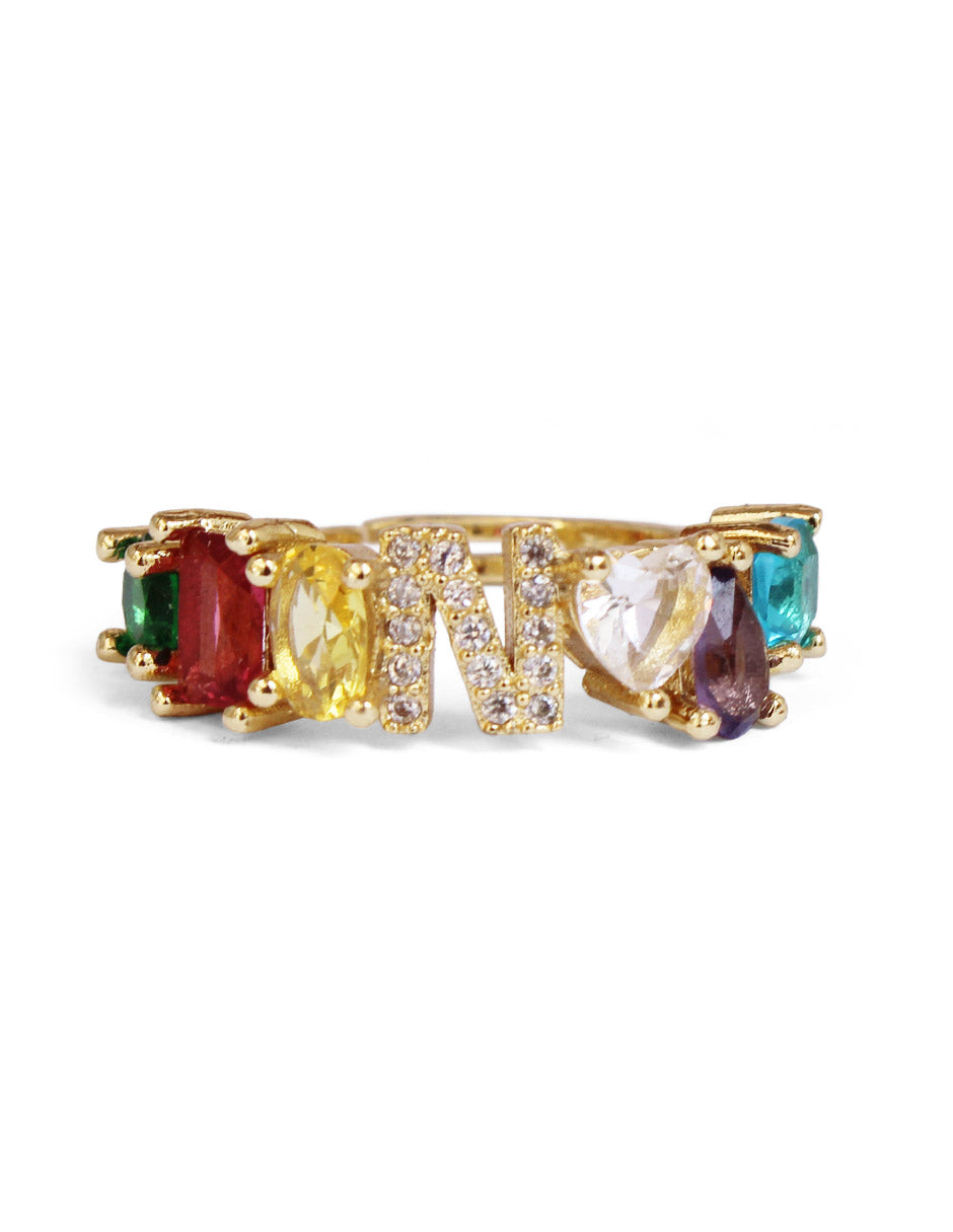 Anillo con inicial de la A a la Z