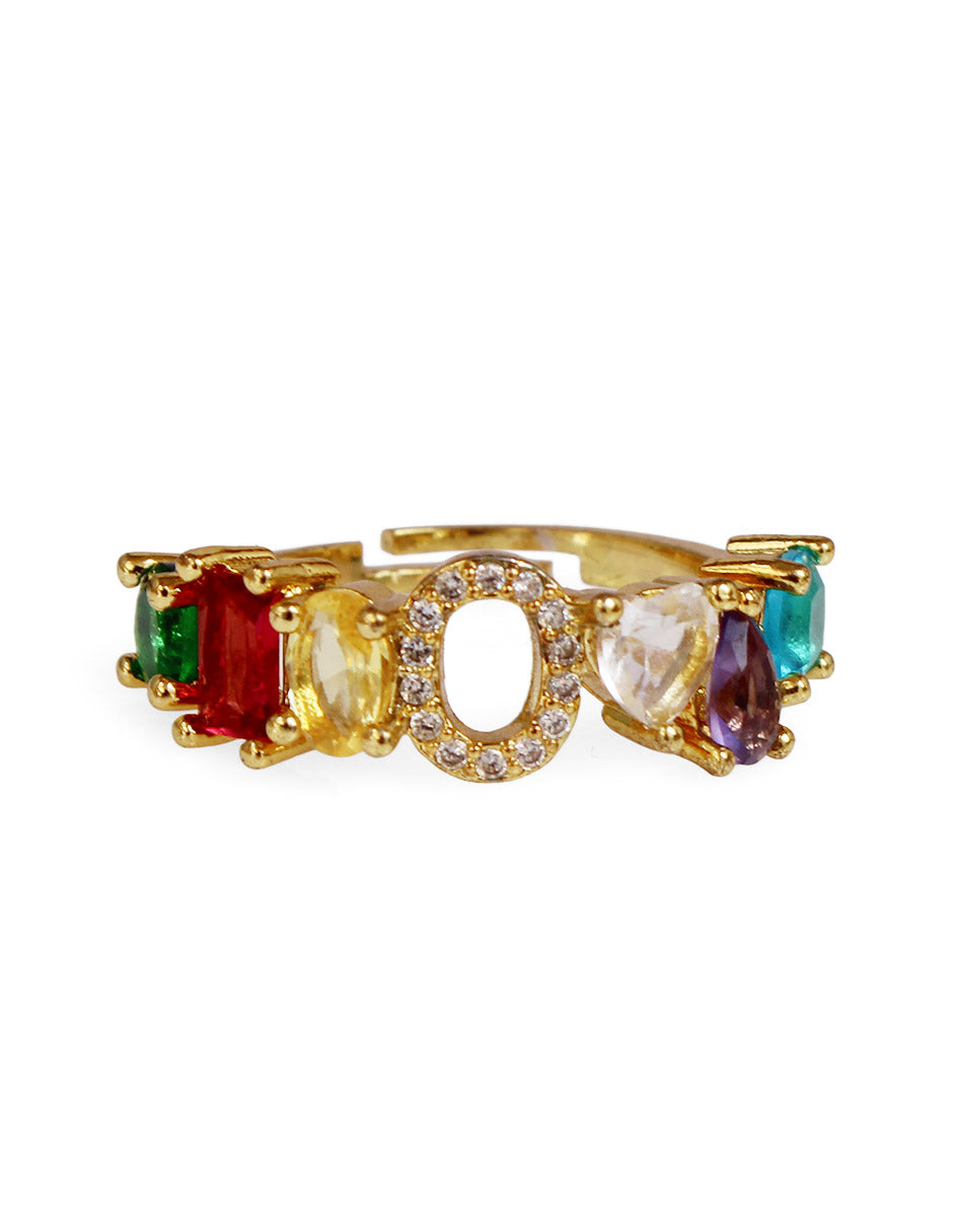 Anillo con inicial de la A a la Z