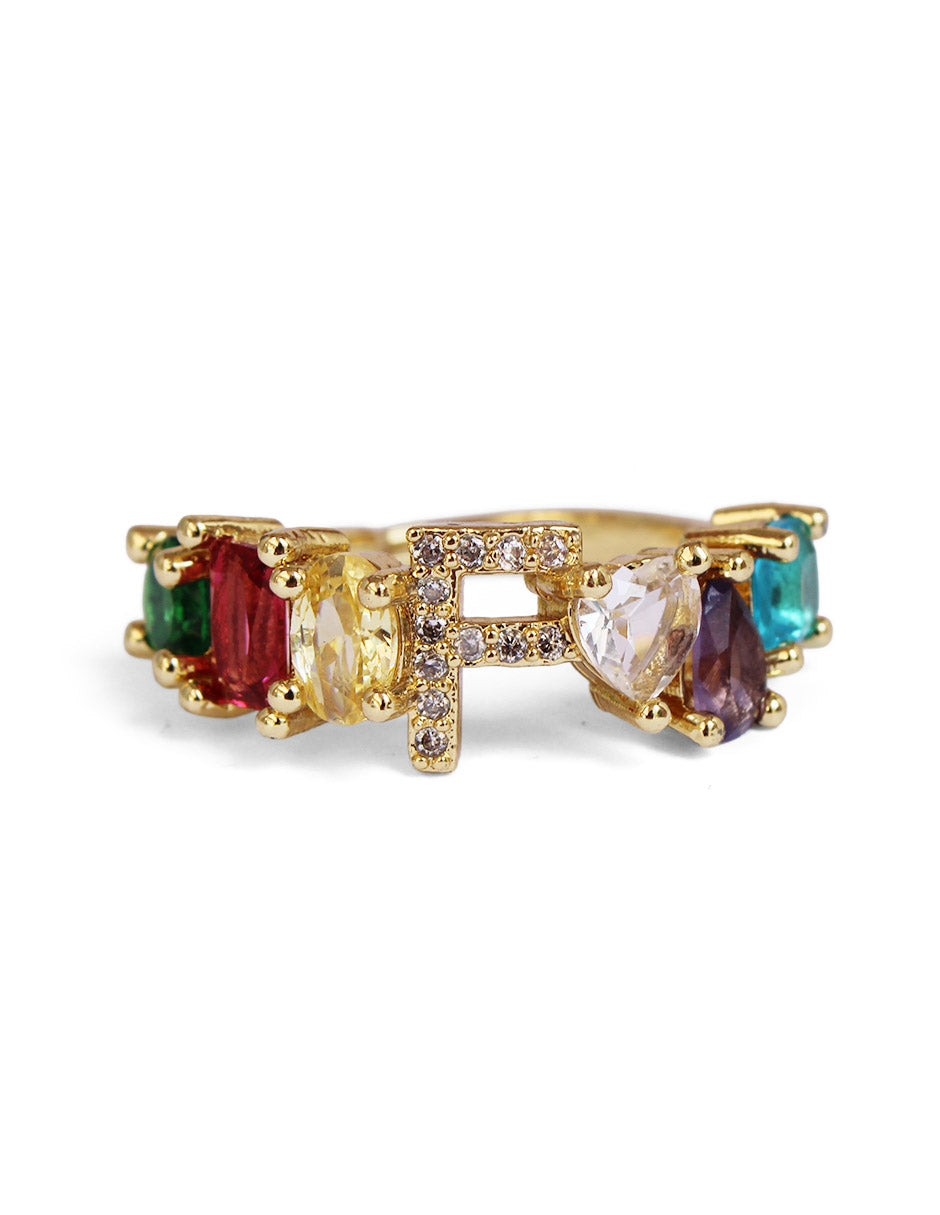 Anillo con inicial de la A a la Z