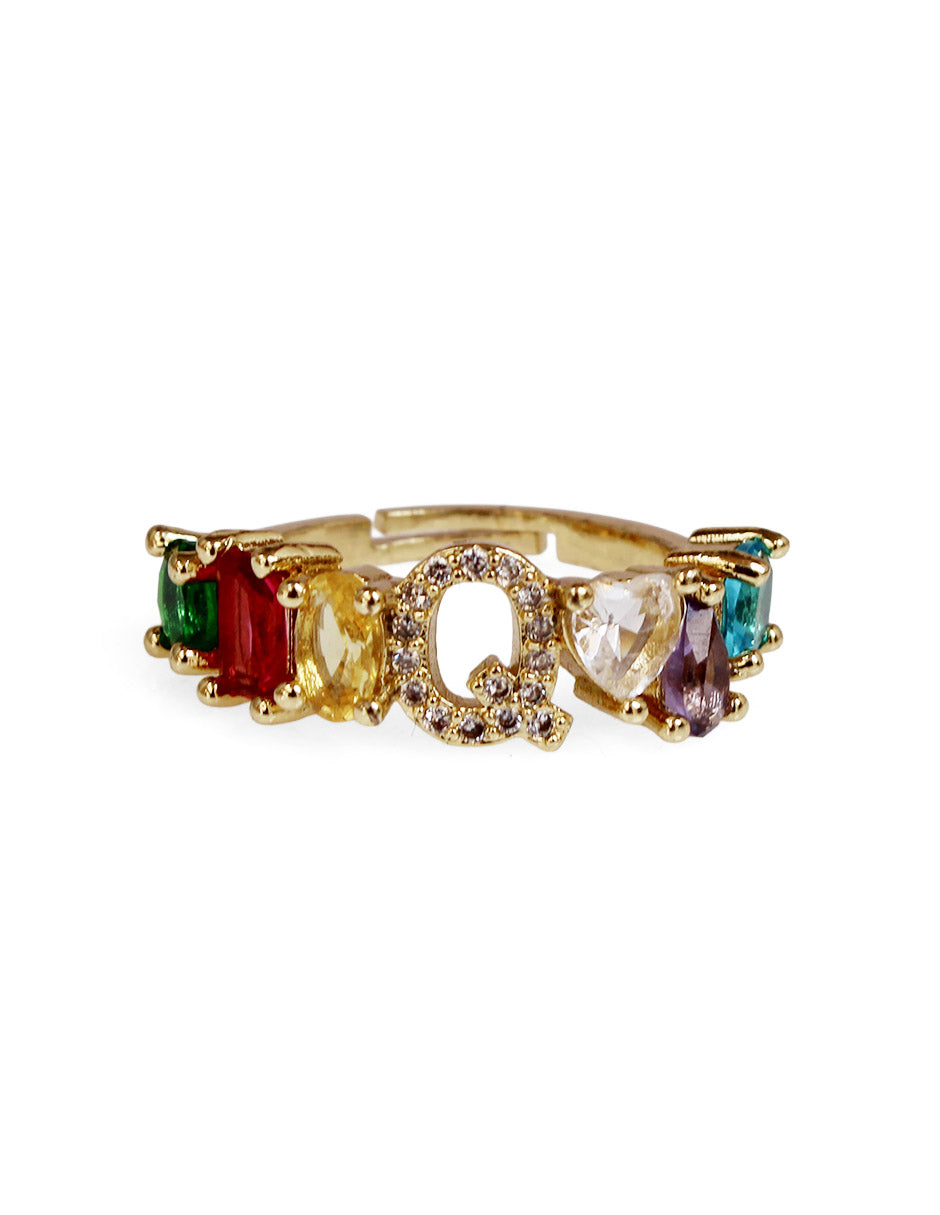 Anillo con inicial de la A a la Z