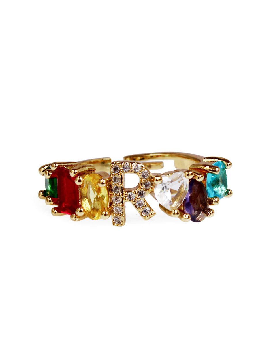 Anillo con inicial de la A a la Z