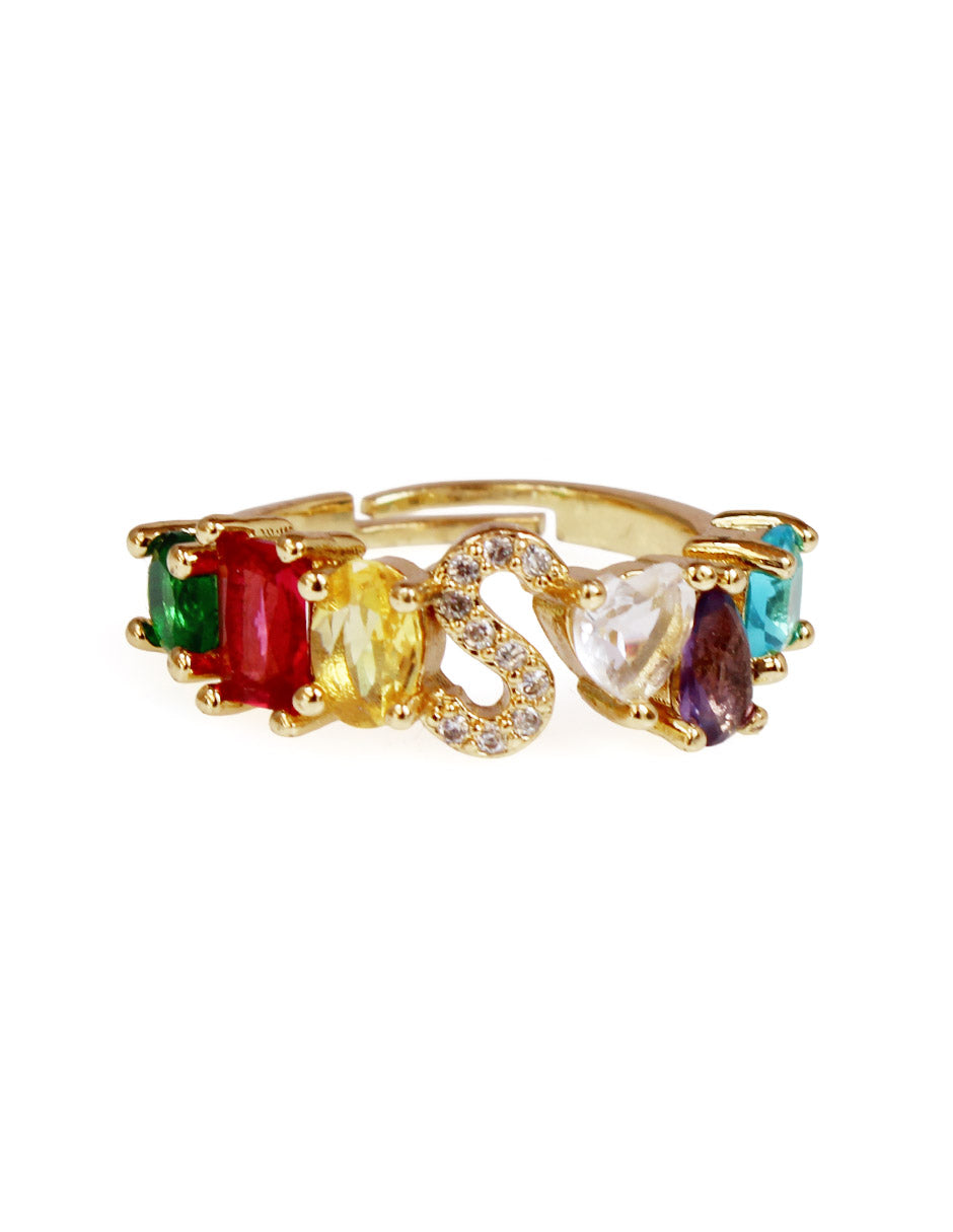 Anillo con inicial de la A a la Z