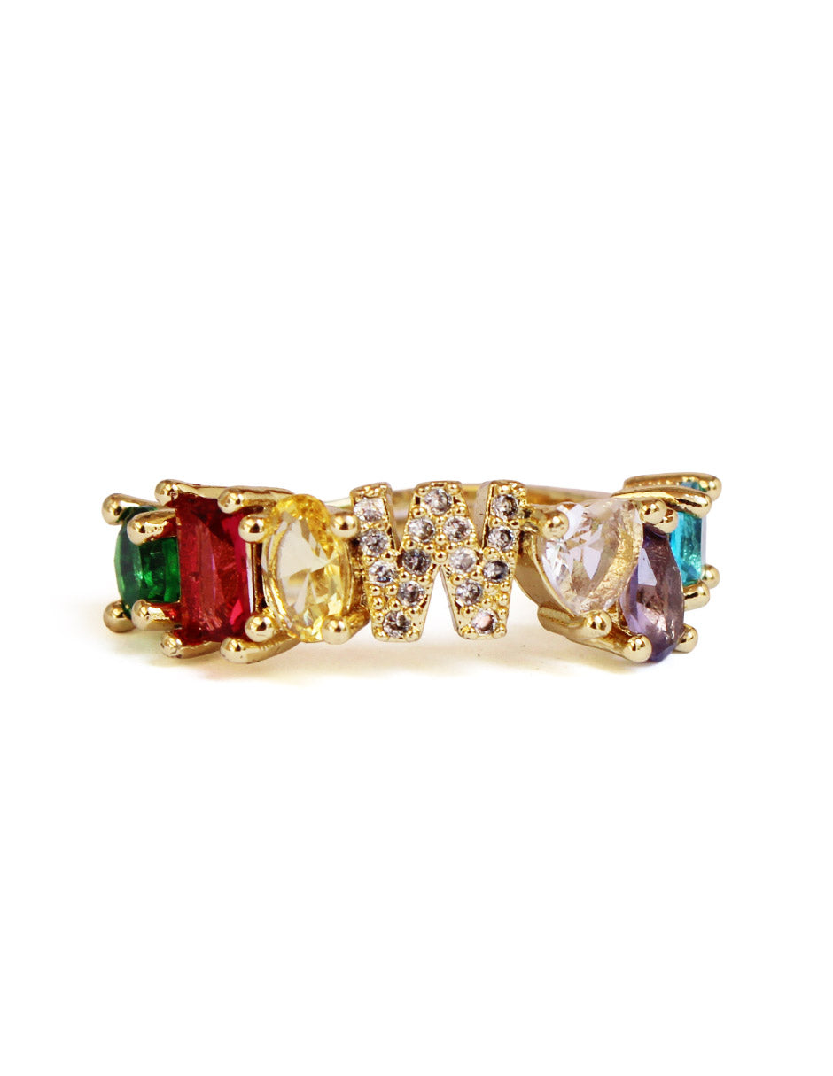 Anillo con inicial de la A a la Z