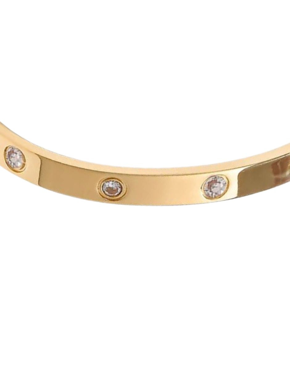 Brazalete de oro laminado con zirconias