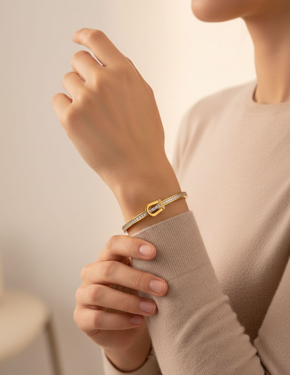 Brazalete de oro laminado cinturon dorado