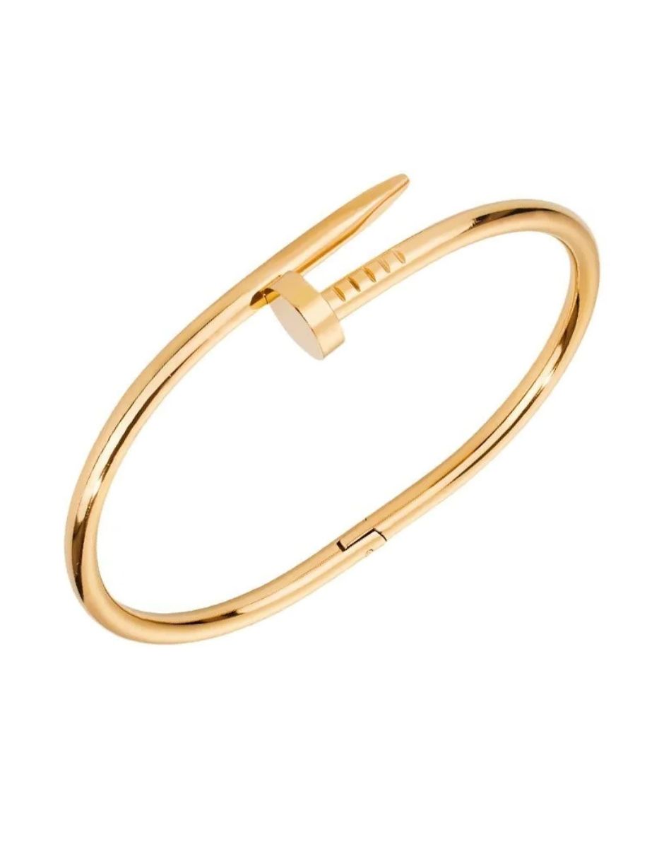Brazalete en forma de clavo dorado de oro laminado