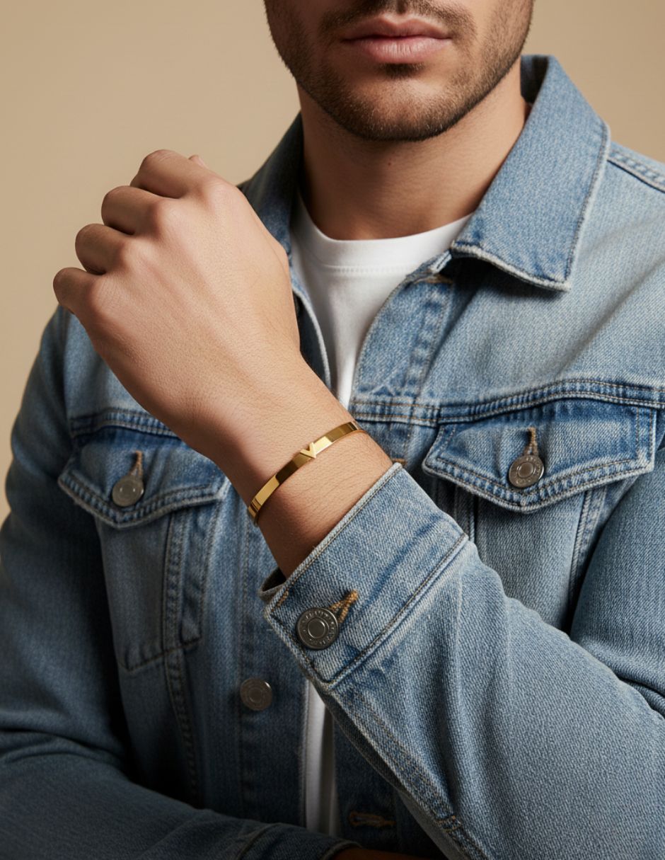 Brazalete de oro laminado de V