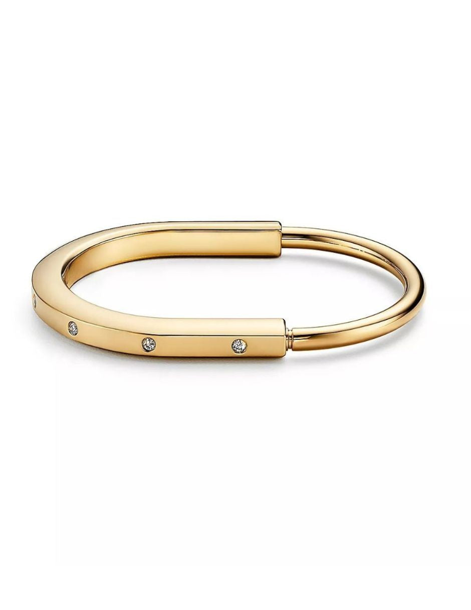 Brazalete ovalado dorado de oro laminado