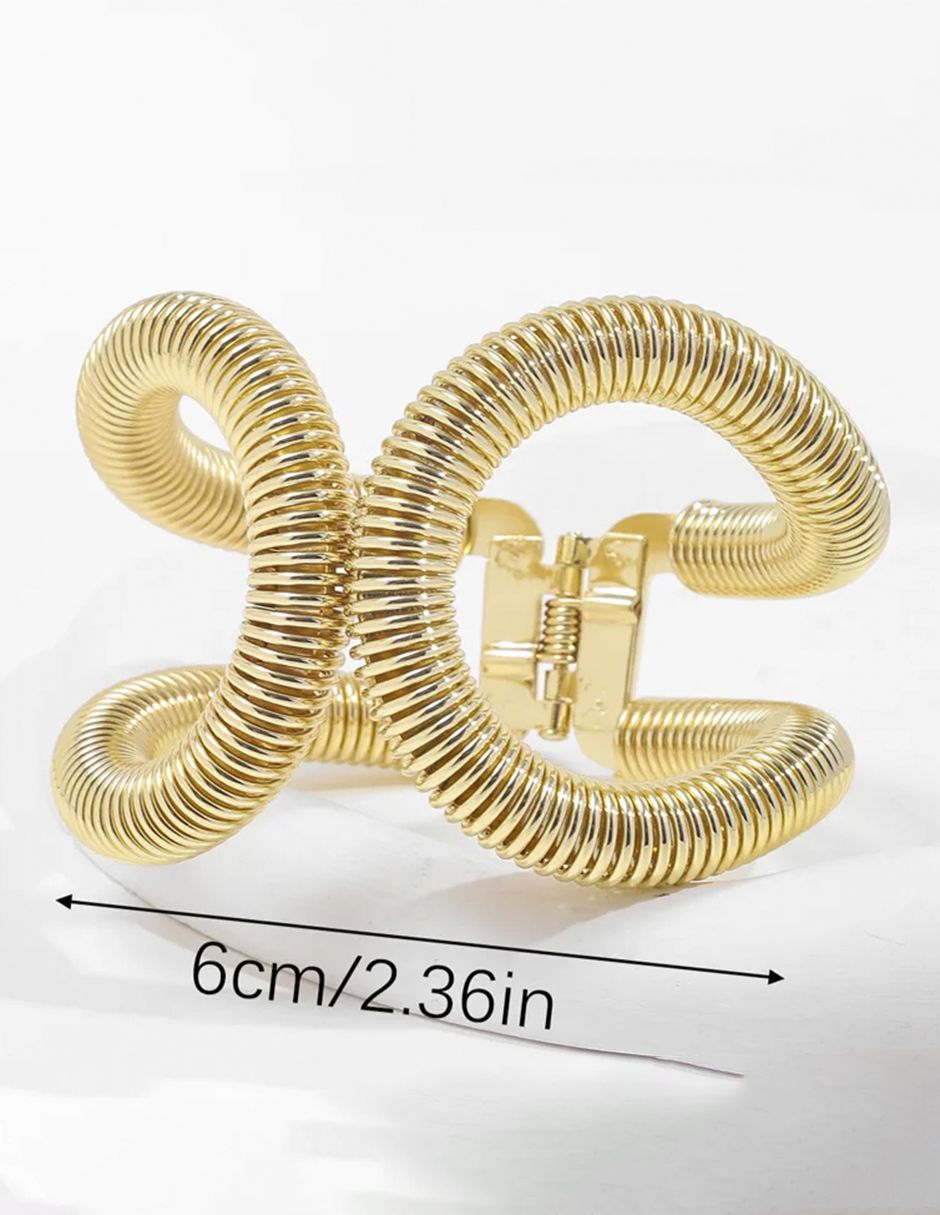 Brazalete rígido de oro laminado con diseño de espiral