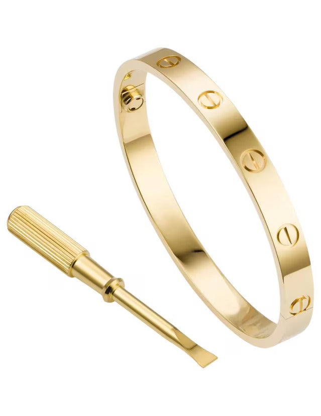 Brazalete con destornillador dorado