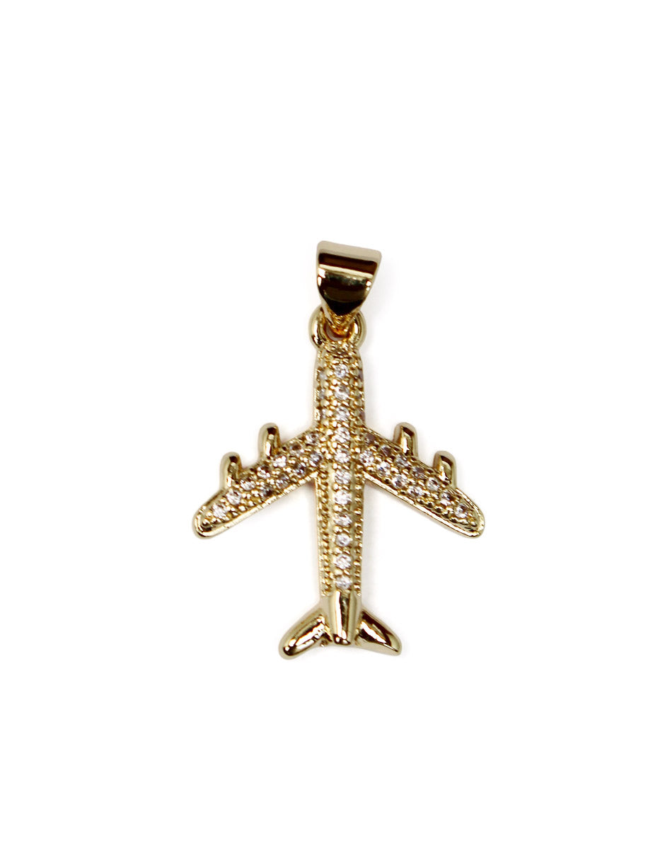 Collar con dije de avión de oro laminado