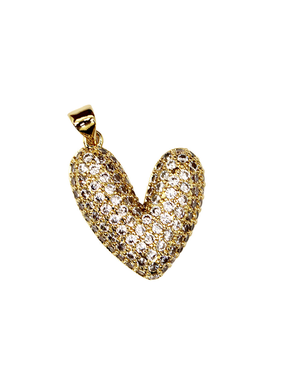 Collar con dije de corazón de oro laminado
