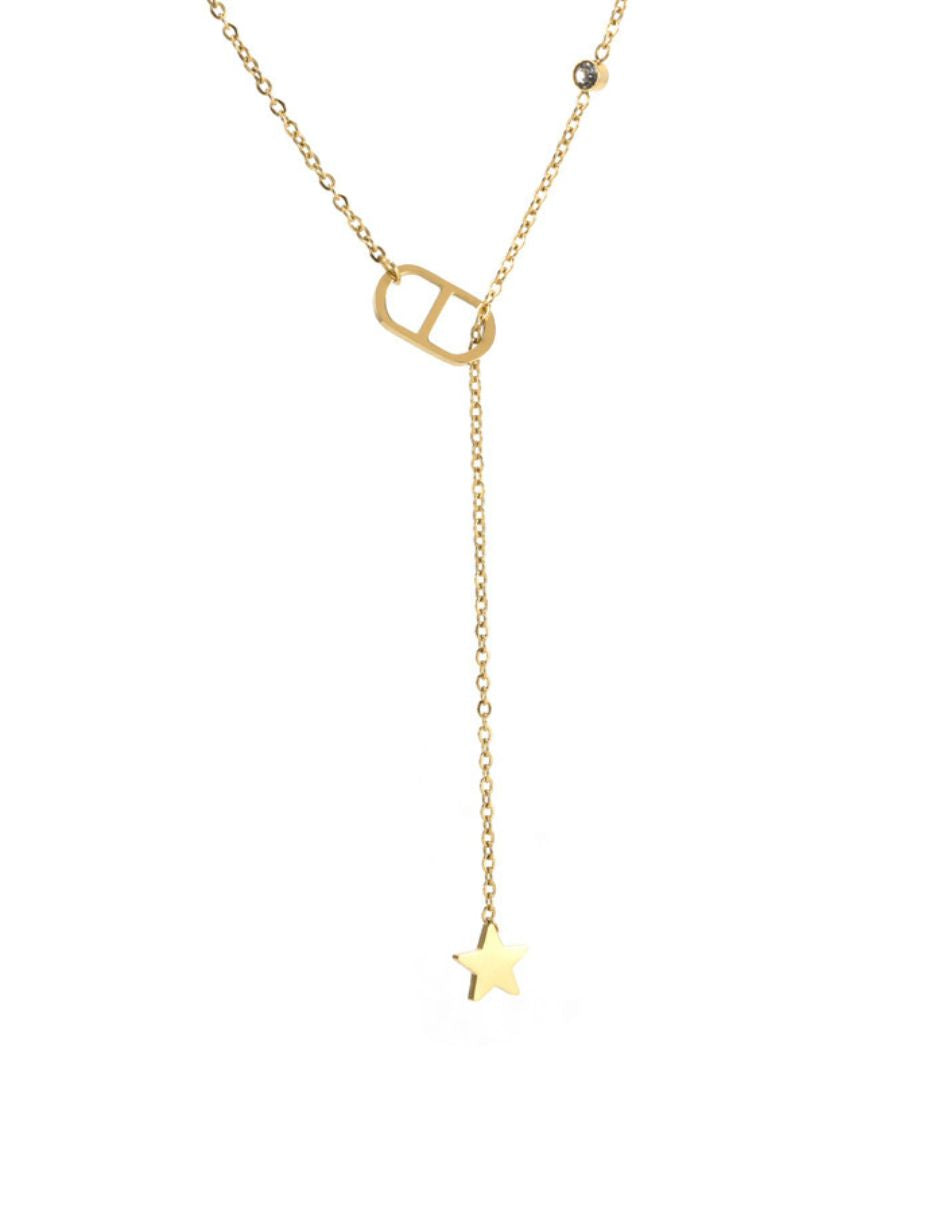 Collar de oro laminado de estrella con clip