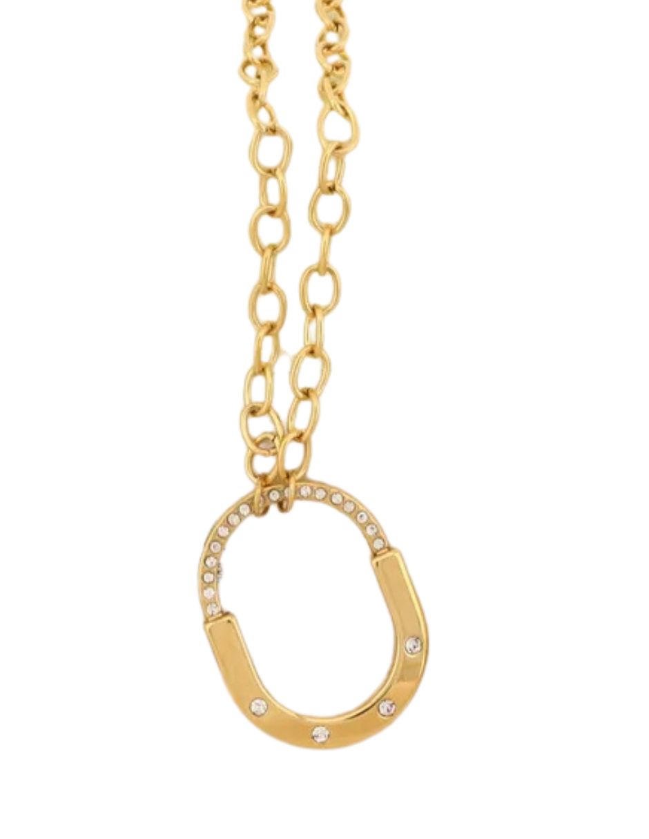 Collar ovalado dorado de oro laminado