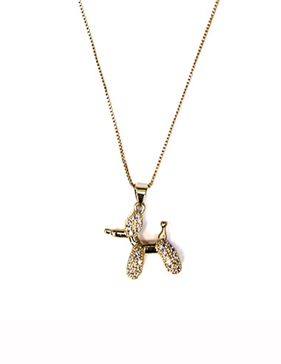 Collar con dije de perro de oro laminado