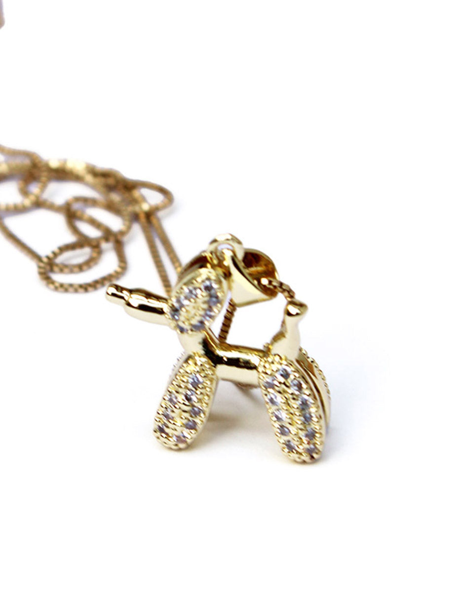 Collar con dije de perro de oro laminado