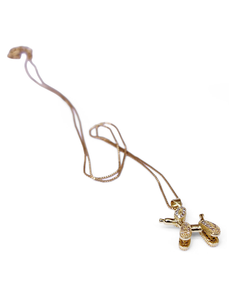 Collar con dije de perro de oro laminado