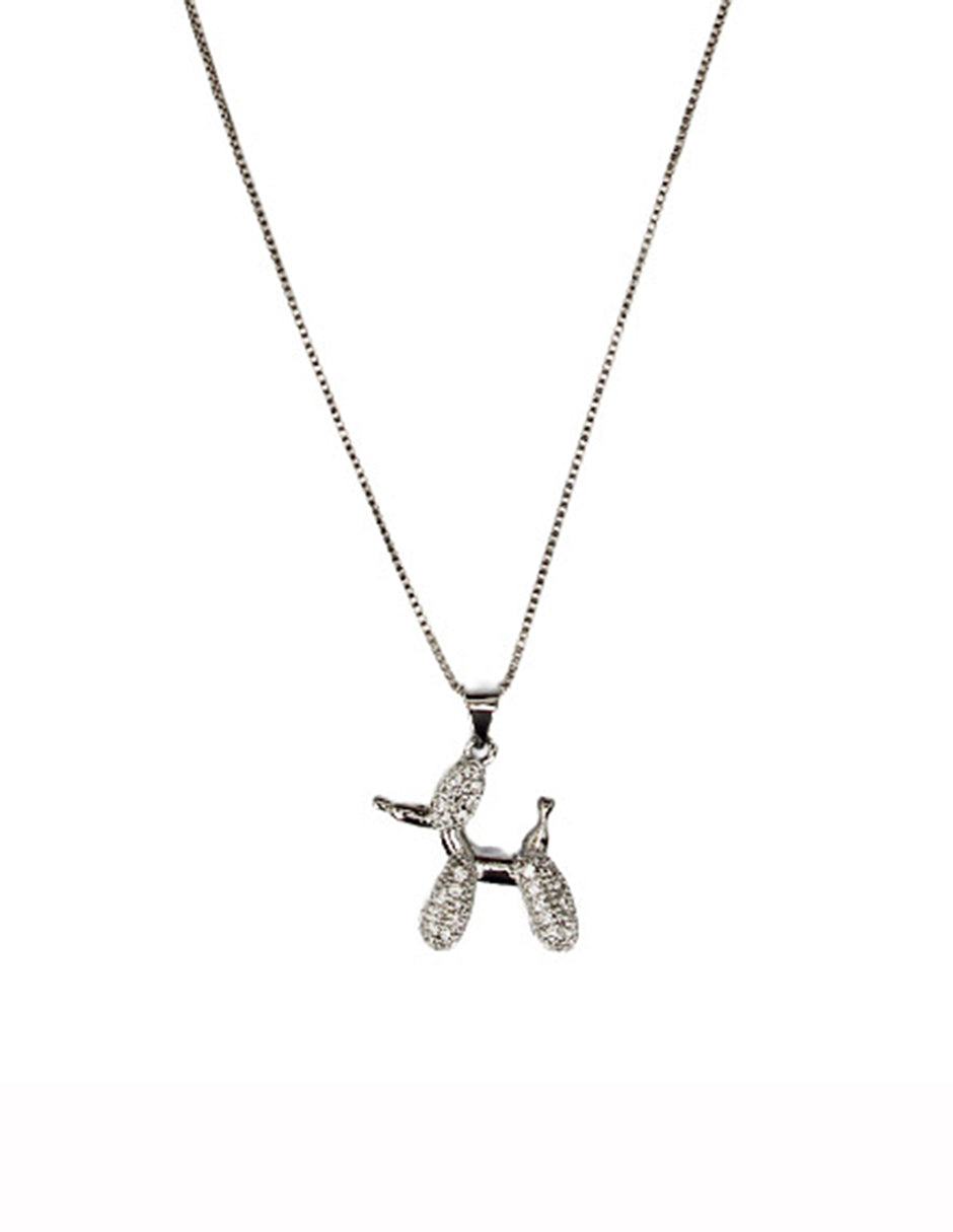 Collar dije de perro plateado