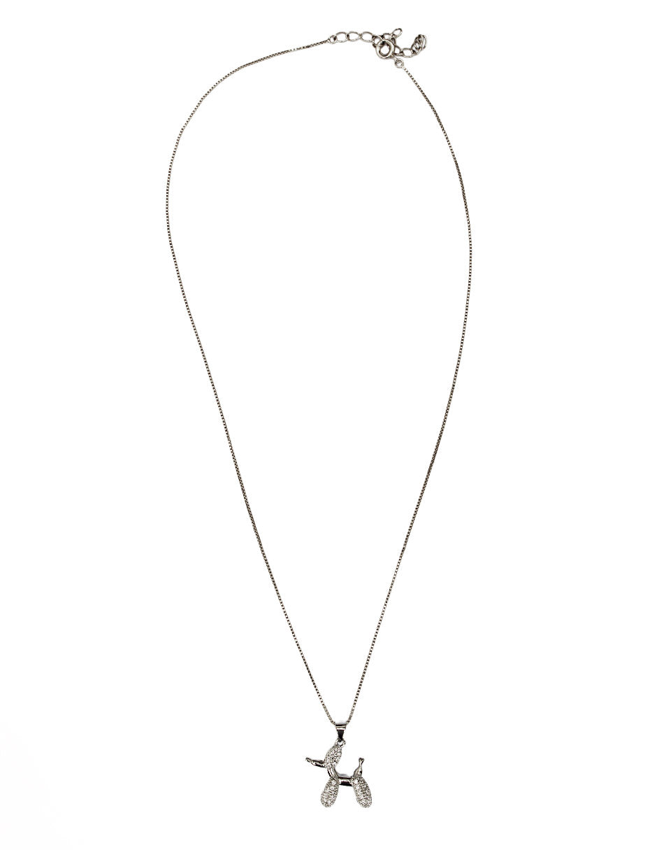 Collar dije de perro plateado