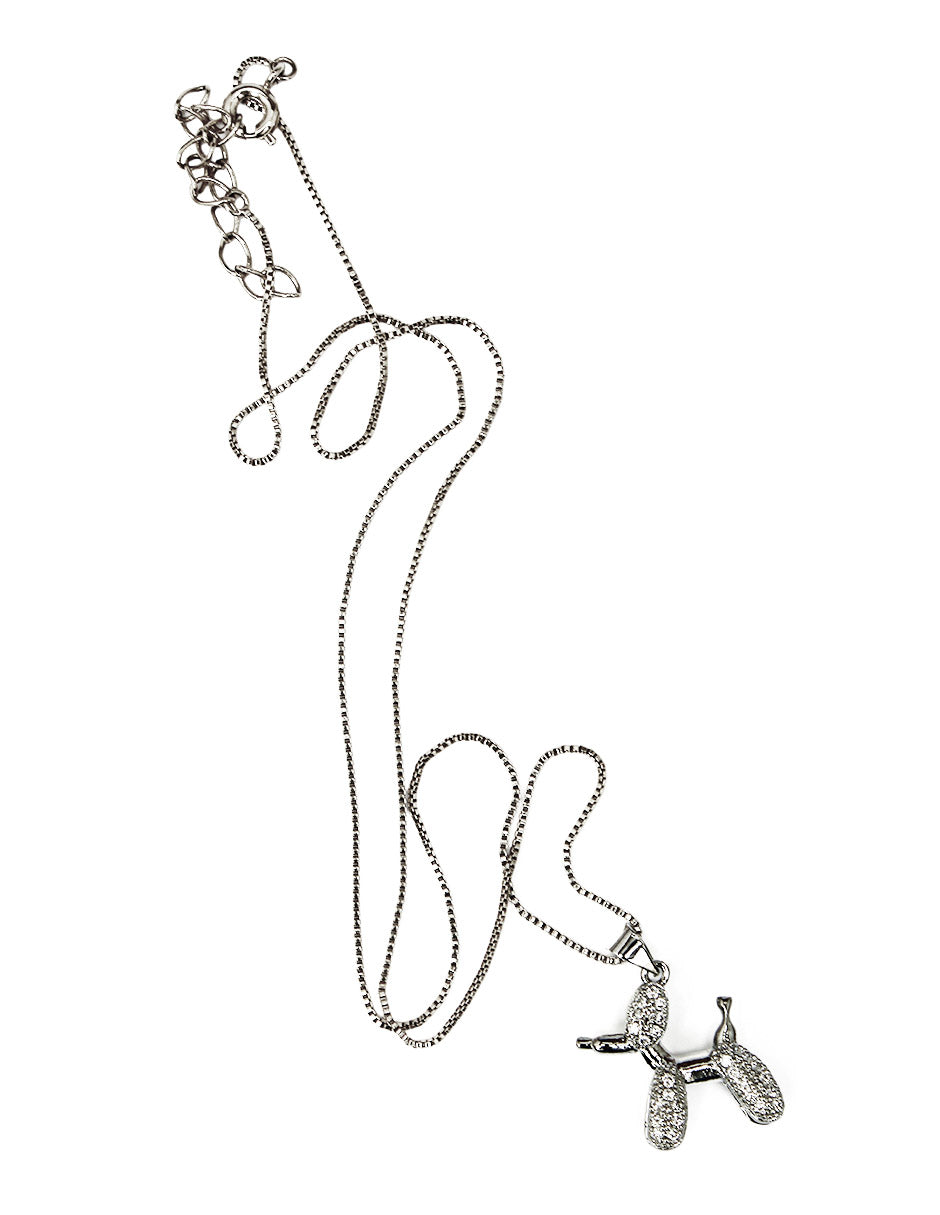 Collar dije de perro plateado