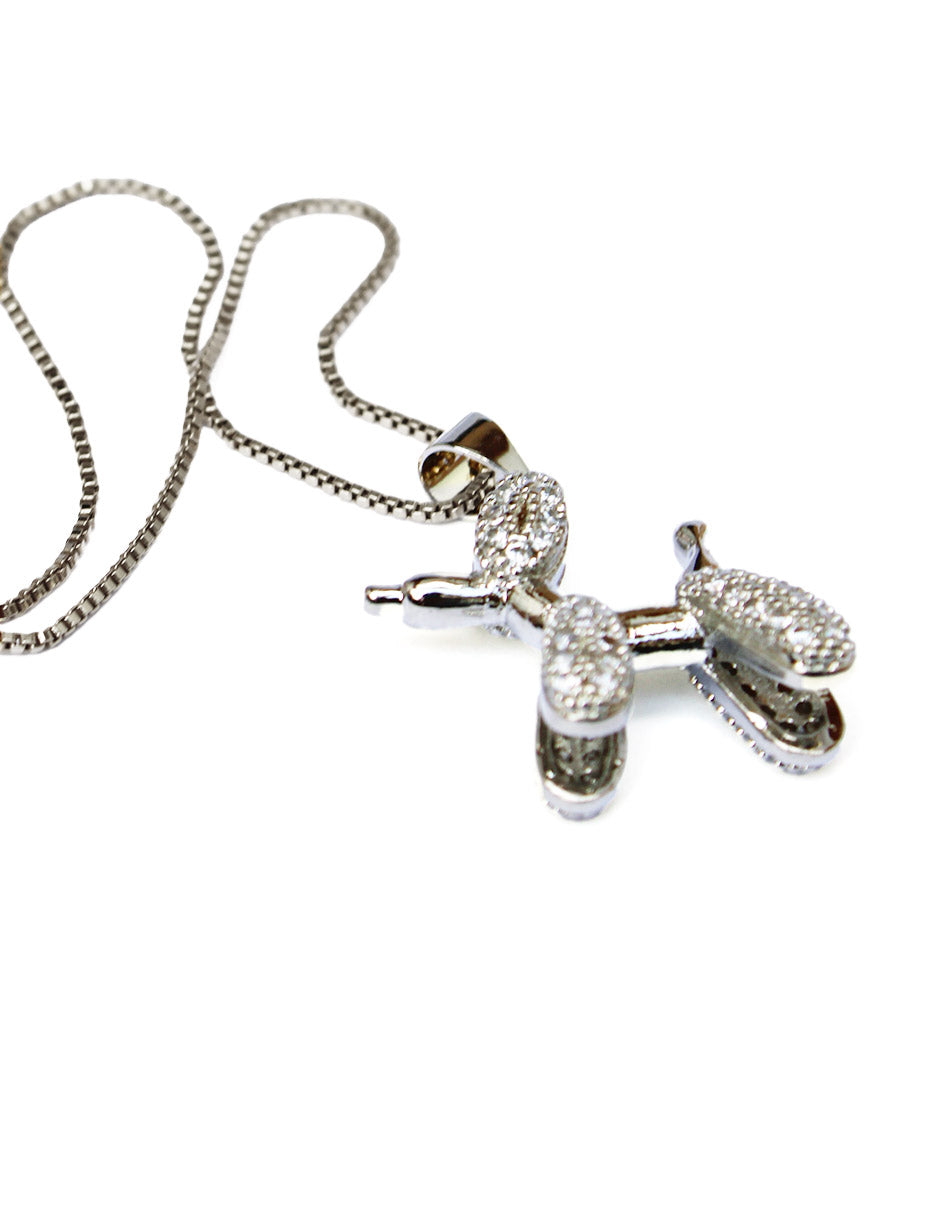 Collar dije de perro plateado