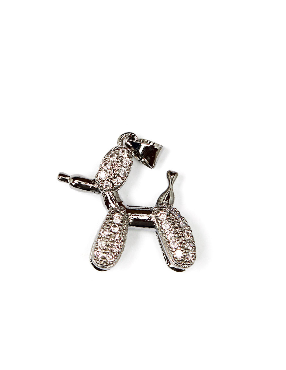Collar dije de perro plateado