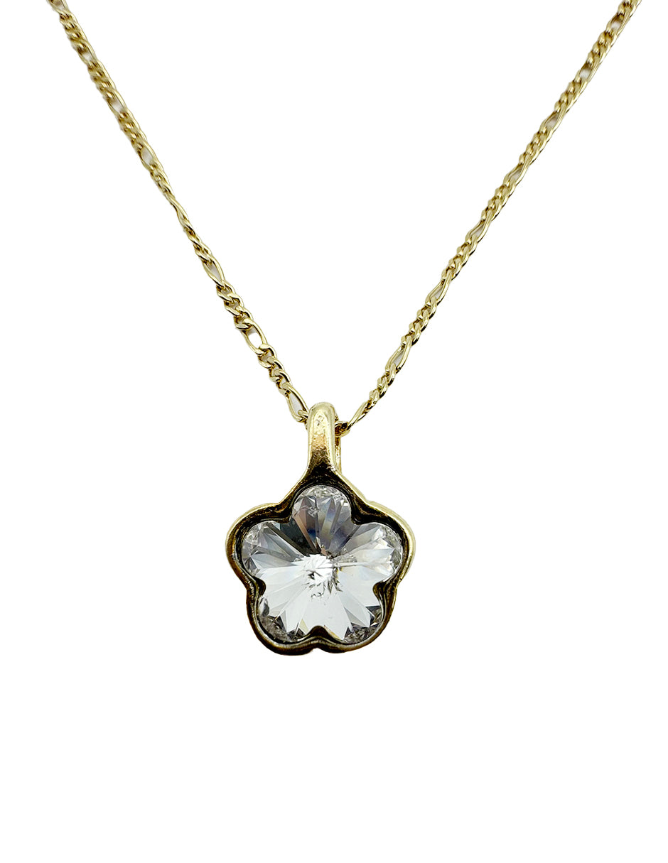 Collar con piedra brillante de oro laminado