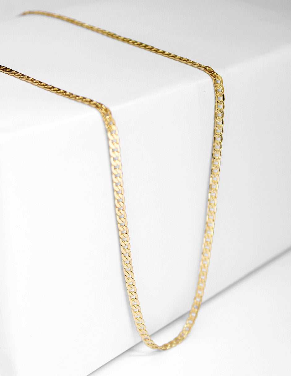 Cadena Cubana en Oro Laminado