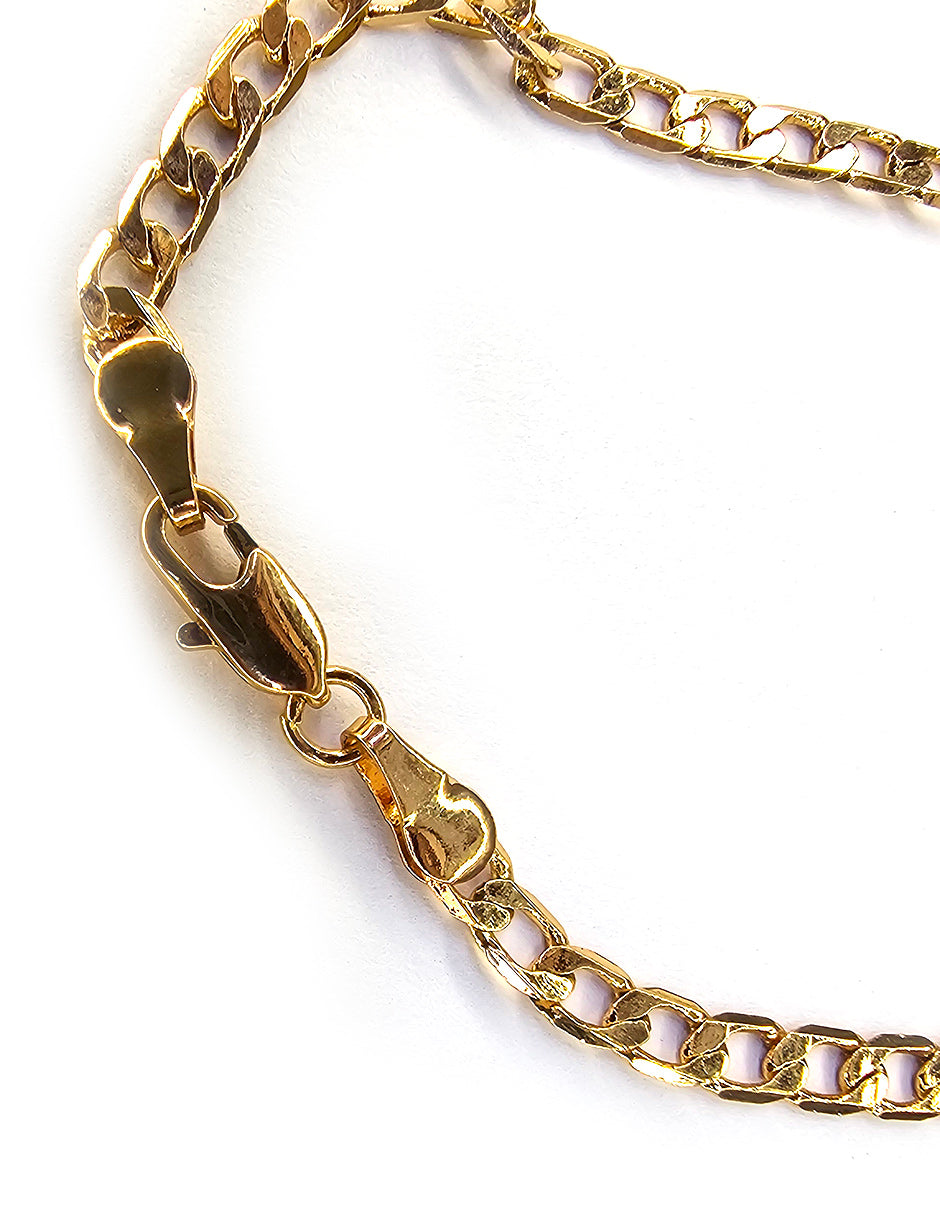 Pulsera Estilo Cubano Oro Laminado Moon