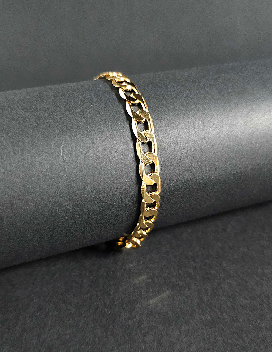 Pulsera Estilo Cubano Oro Laminado Moon