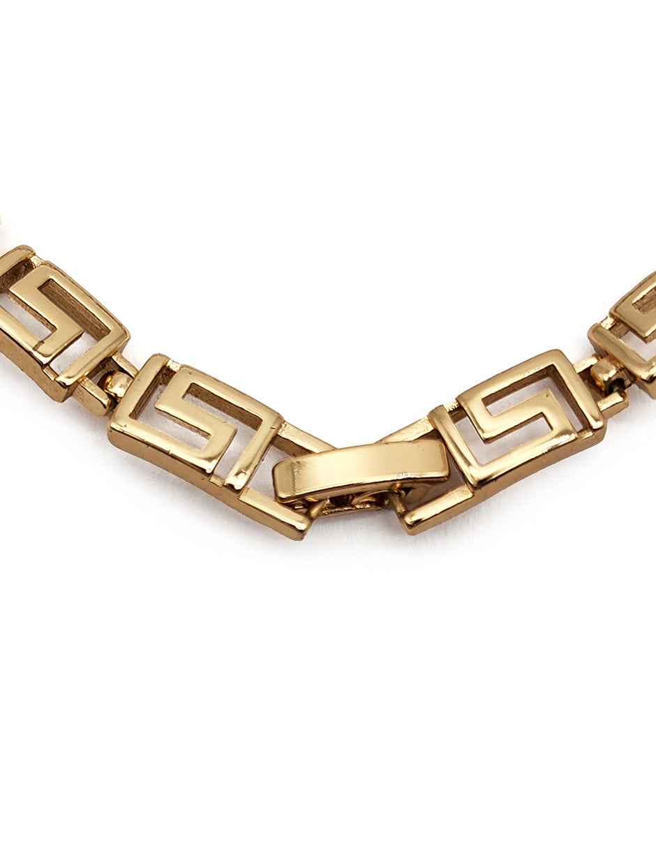 Pulsera Grecas Oro Laminado Moon