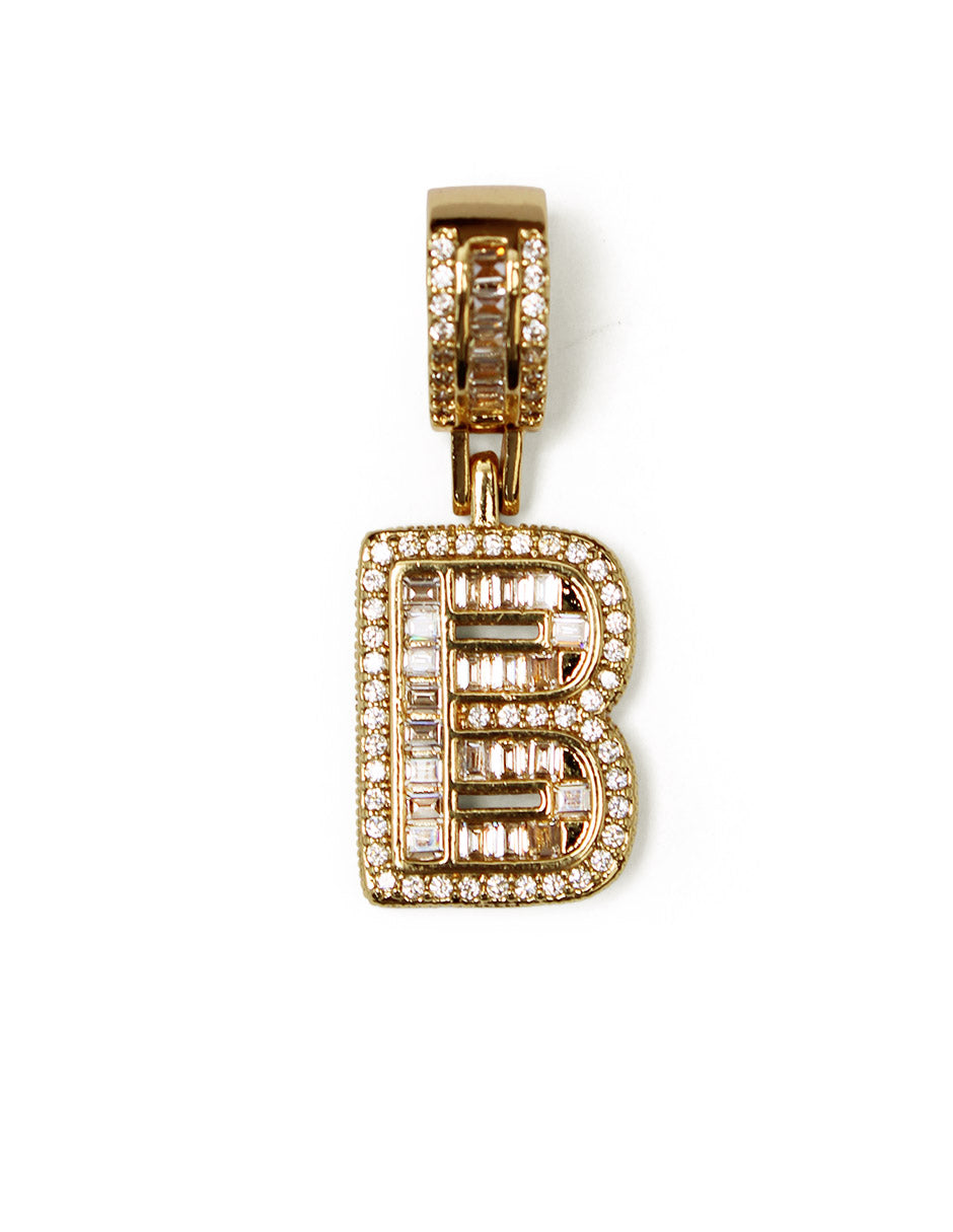 Collar con dije de la A a la Z de zirconias en Oro laminado